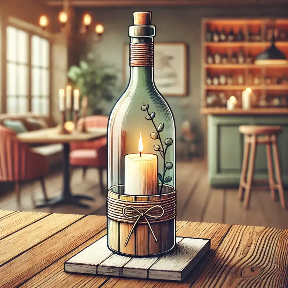 An illustration of a wine bottle craft.