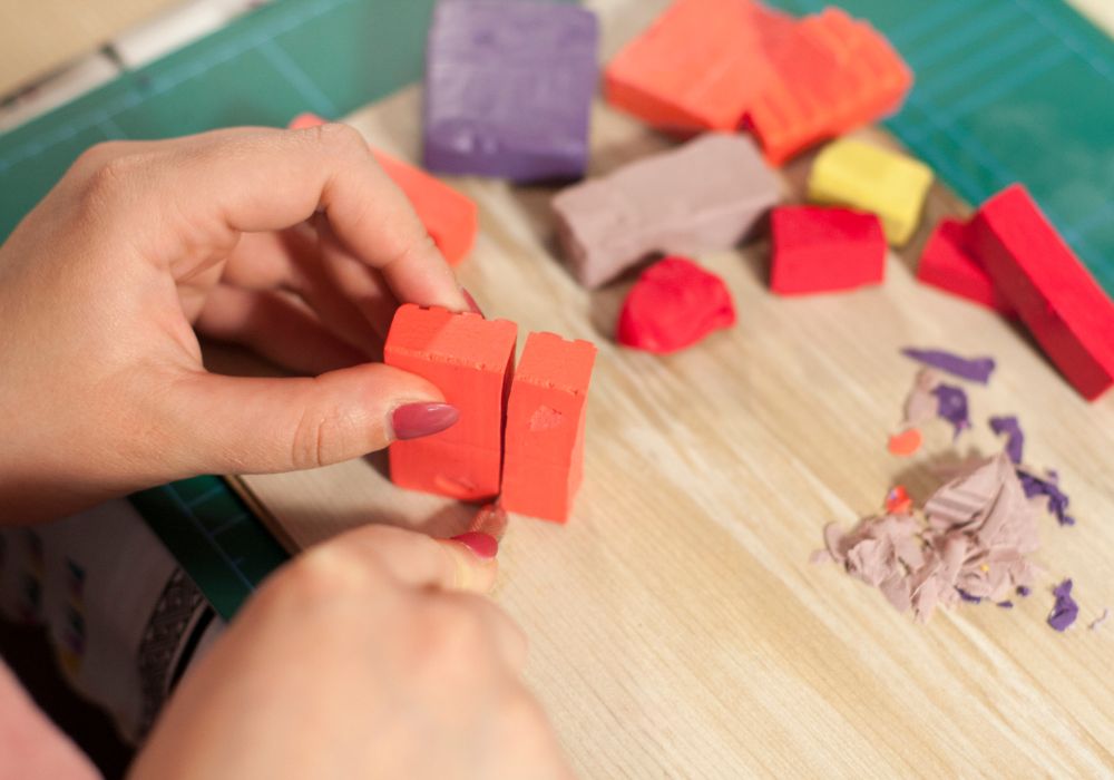 An image of clay crafts being done.