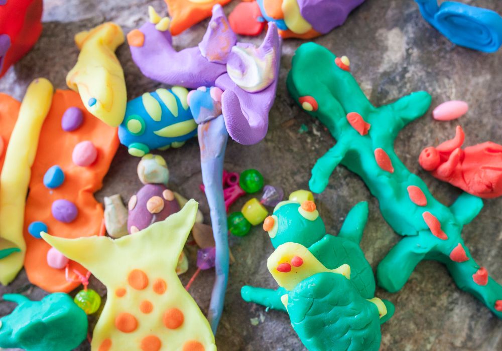 An image of clay crafts being done.