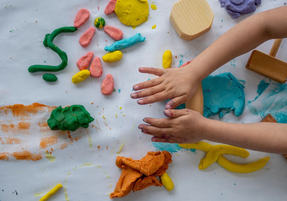 An image of clay crafts being done.