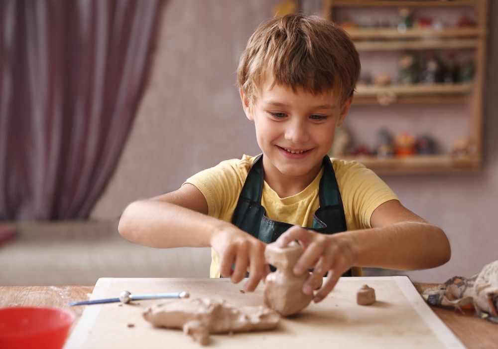 An image of a child doing crafts for kids.