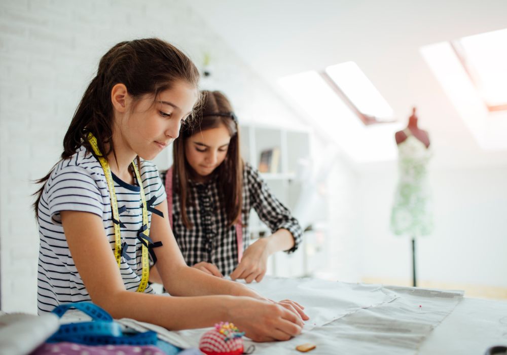 An image of children doing crafts for kids.