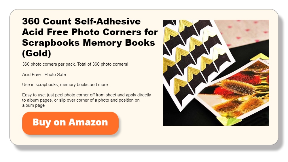 360 Count Self-Adhesive Acid Free Photo Corners for Scrapbooks Memory Books (Gold)