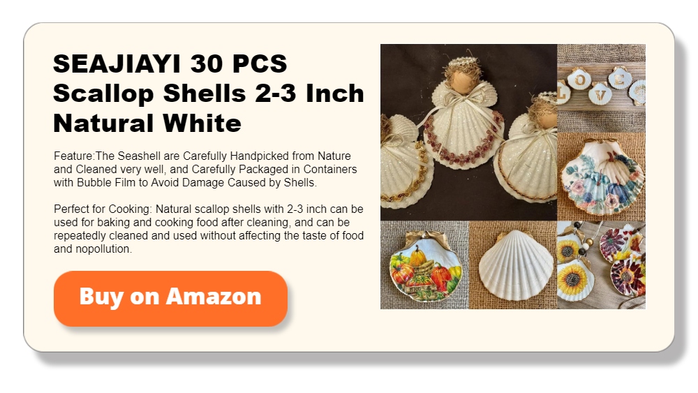 SEAJIAYI 30 PCS Scallop Shells 2-3 Inch Natural White