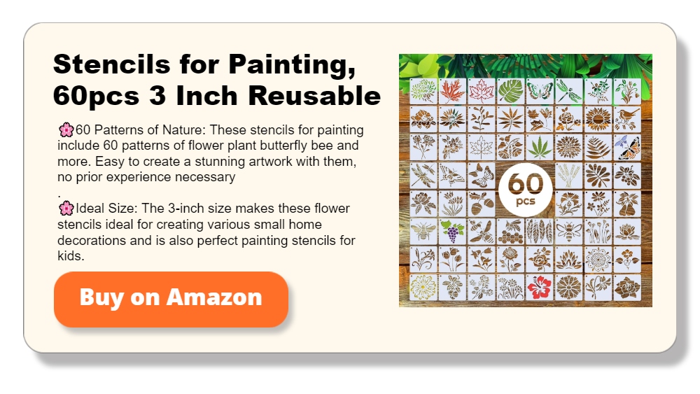 Stencils for Painting, 60pcs 3 Inch Reusable