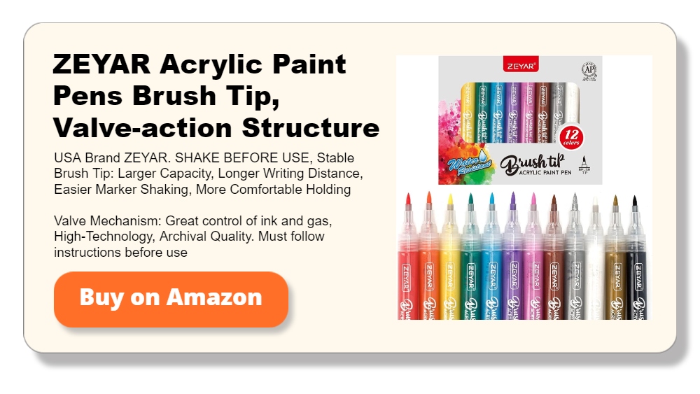 ZEYAR Acrylic Paint Pens Brush Tip, Valve-action Structure