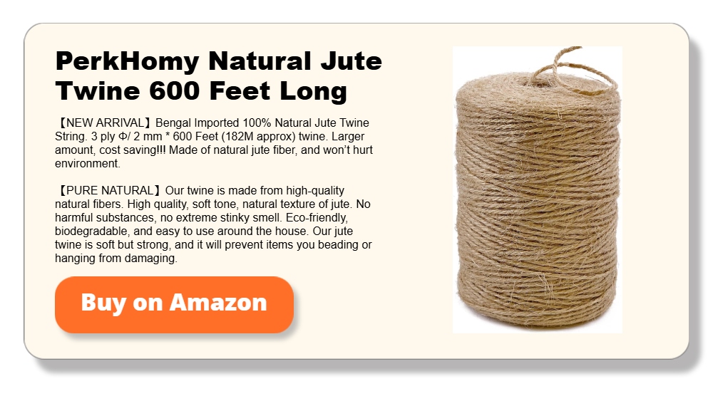 PerkHomy Natural Jute Twine 600 Feet Long