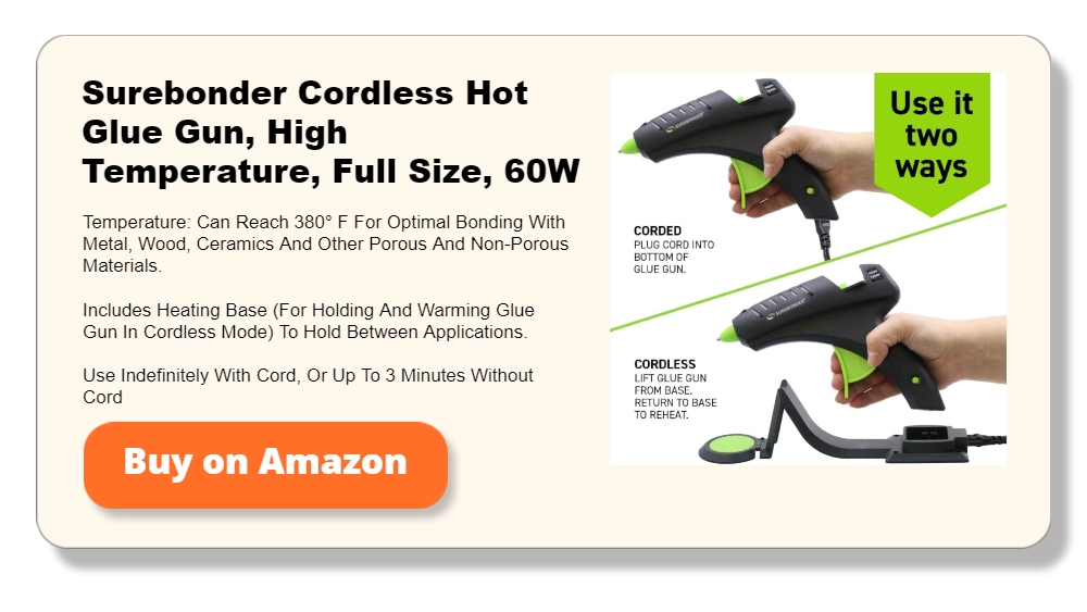 Surebonder Cordless Hot Glue Gun, High Temperature, Full Size, 60W