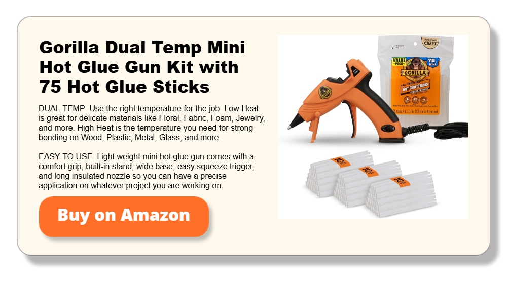 Gorilla Dual Temp Mini Hot Glue Gun Kit with 75 Hot Glue Sticks