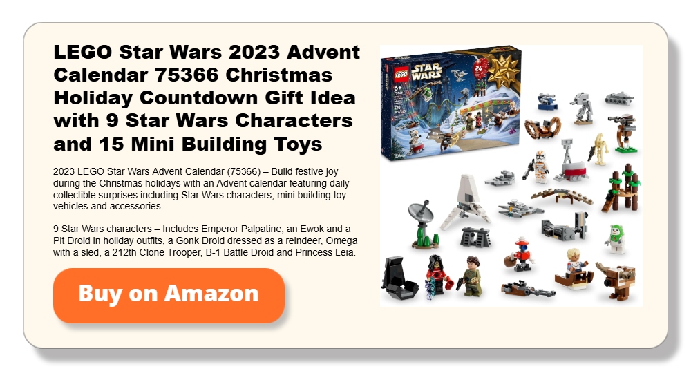 LEGO Star Wars 2023 Advent Calendar 75366 Christmas Holiday Countdown Gift Idea with 9 Star Wars Cha