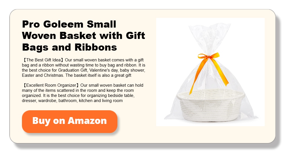 Pro Goleem Small Woven Basket with Gift Bags and Ribbons